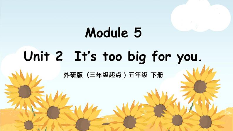 外研版小学英语（三起）五年级下册Module 5 Unit 2 It’s too big for you 课件01