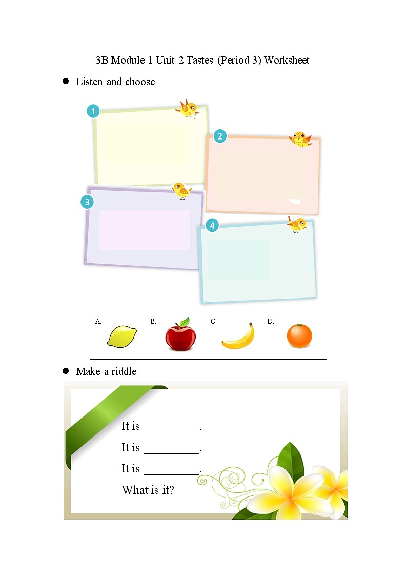 （广深）沪教牛津版六三制 3B Unit 2 Tastes Period 3 课件+教学设计01