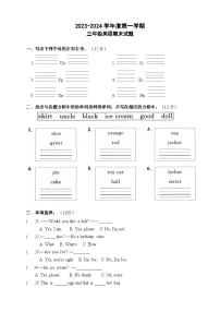 江苏省徐州市丰县范楼镇中心小学2023-2024学年三年级上学期12月期末英语试题