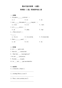 期末考前冲刺卷（试题）译林版（三起）英语四年级上册