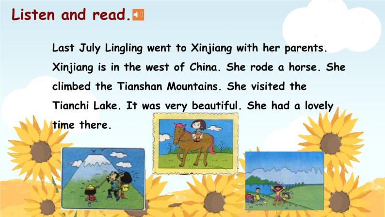 外研版小学英语（三起）五年级下册Module 6 Unit 2 She visited the Tianchi Lake 课件08