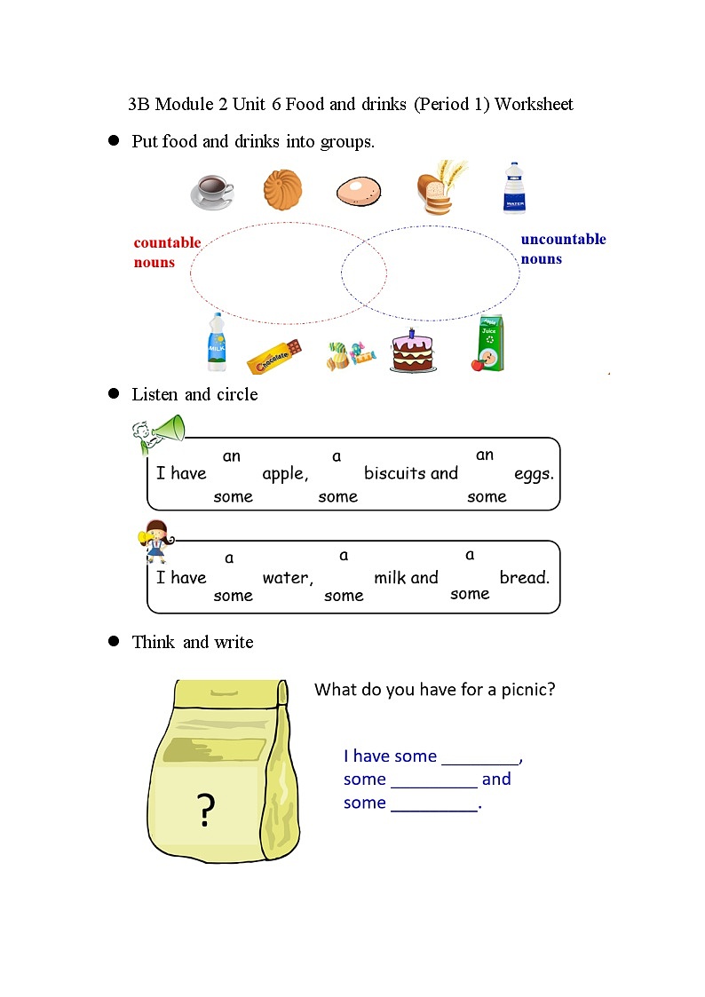 （广深）沪教牛津版六三制 3B Unit 6 Food and drinks Period 1 课件+教学设计01