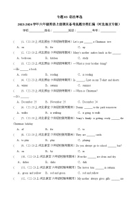 专题03语法单选-2023-2024学年六年级英语上册期末备考真题分类汇编（河北地区专版）