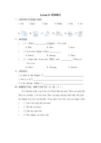 小学人教精通版Unit 6  Would you like to take a trip?Lesson 33当堂达标检测题