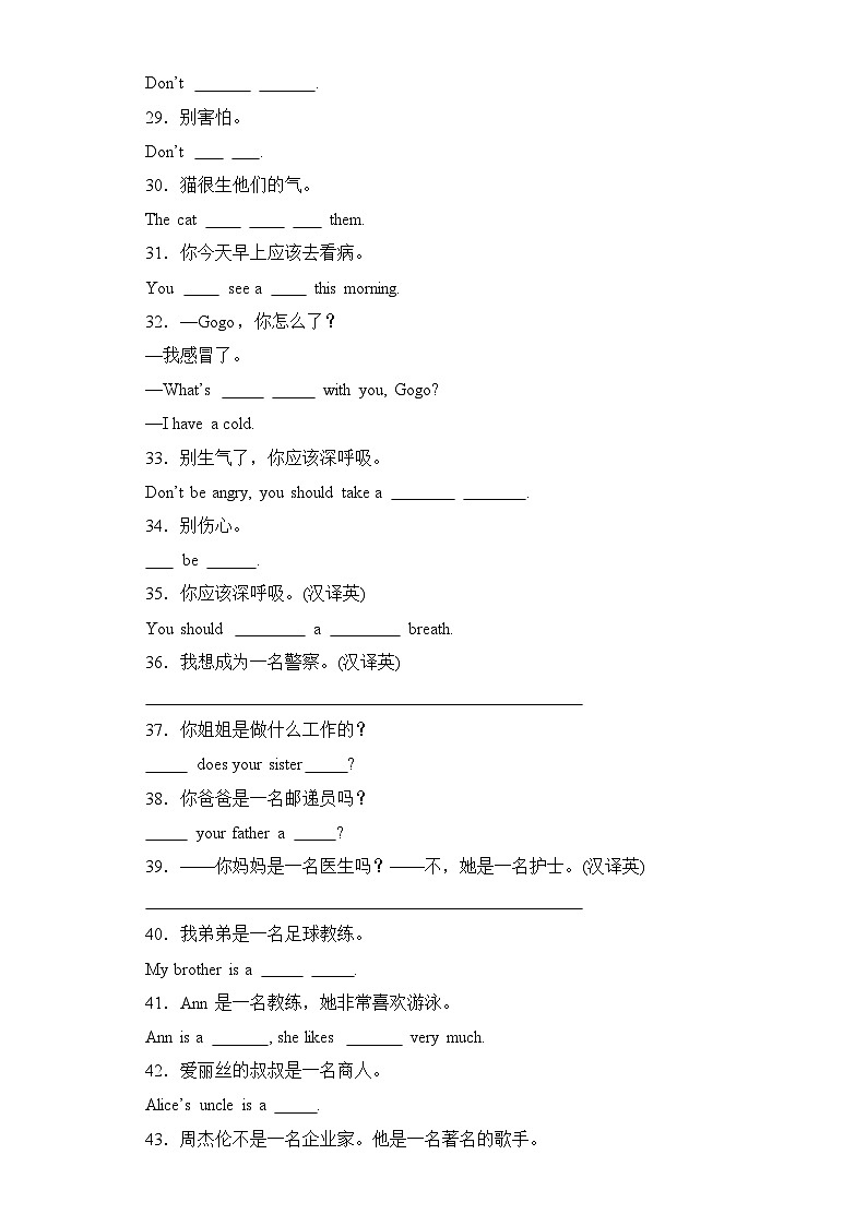 专题05 翻译--2023-2024学年六年级英语上册期末专项复习（人教PEP版）03