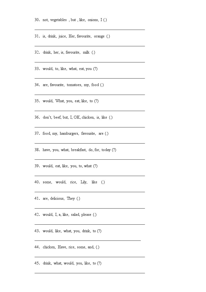 专题05连词成句--2023-2024学年五年级英语上册期末专项复习（人教PEP版）03