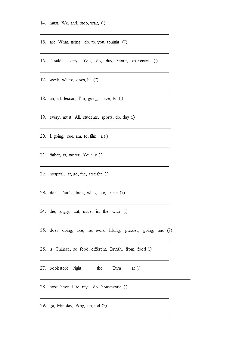 专题06 连词成句--2023-2024学年六年级英语上册期末专项复习（人教PEP版）02
