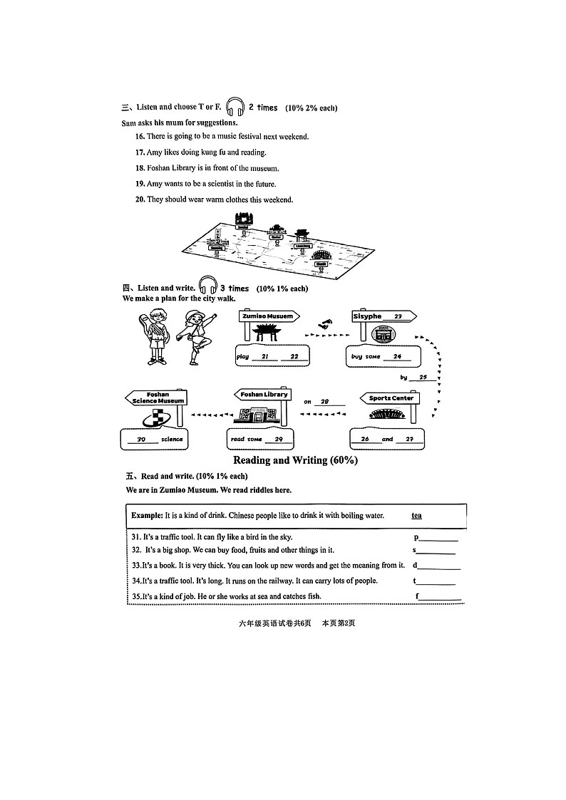 广东省佛山市南海区等2地2023-2024学年六年级上学期期末英语试题+02