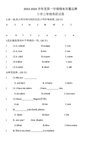 河北省张家口市怀安县2023-2024学年三年级上学期1月期末英语试题