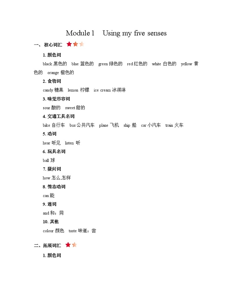 （广深）沪教牛津版六三制 3B Module 1-4 知识清单01