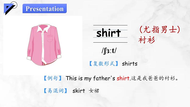 【核心素养】人教版PEP小学英语四年级下册 Unit 5《My clothes》PB 第五课时let’s learn 课件+教案04