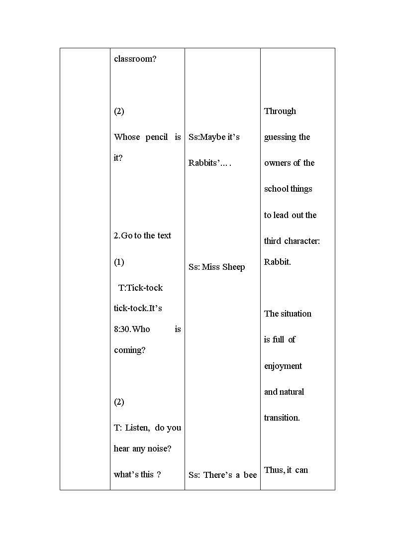Unit 1 My classroom Part C Story time（教案）人教PEP版英语四年级上册03