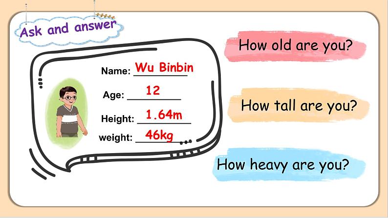 【素养达标】人教PEP版六年级下册-Unit 1 How tall are you PB Read and write（课件）08