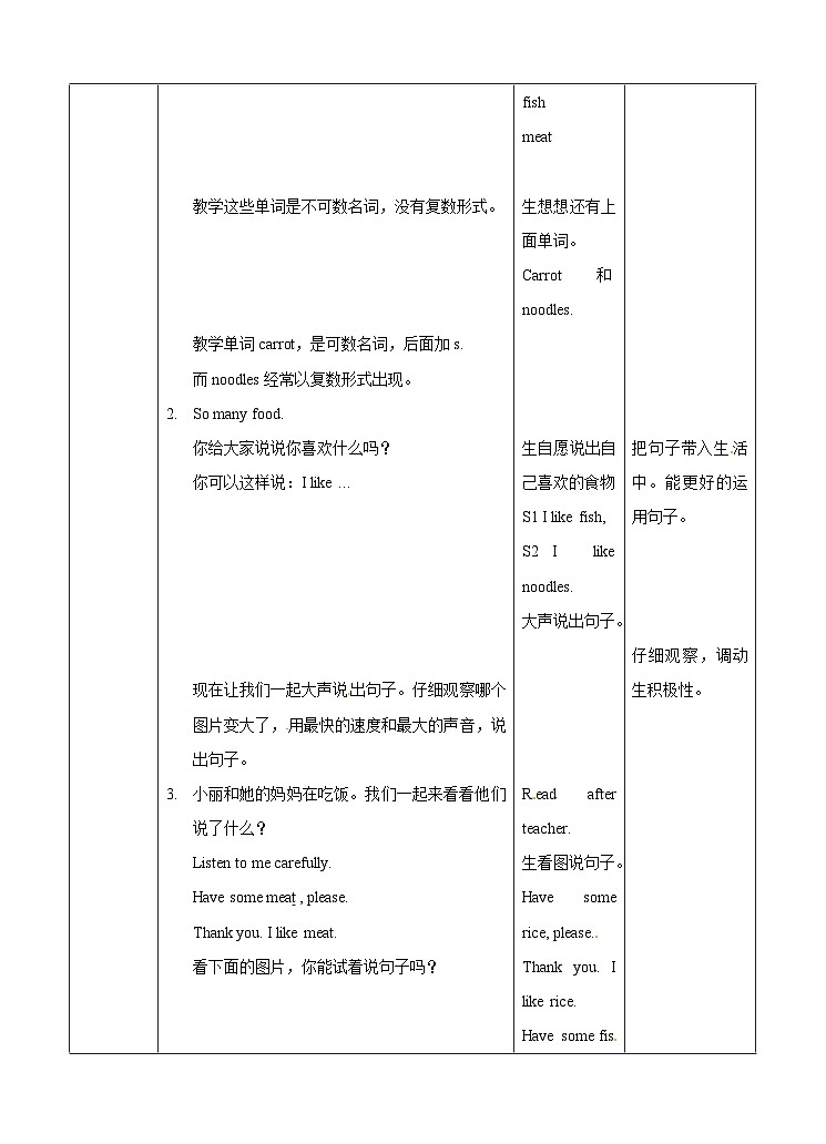 译林版 小学英语 二年级 下册英语教案- Unit 2 Dinner is ready 第二课时 Fun time02