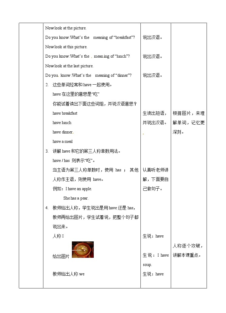 译林版 小学英语 二年级 下册英语教案- Unit 2 Dinner is ready 第三课时 Rhyme time02