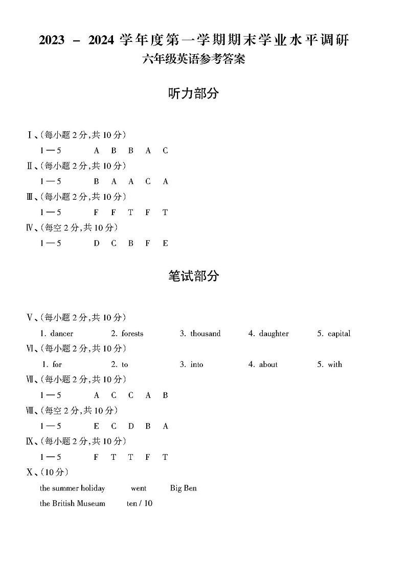 31，山西省晋城市城区2023-2024学年六年级上学期期末英语试题(1)01