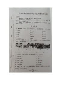 73，河南省南阳市内乡县2023-2024学年五年级上学期1月期末英语试题