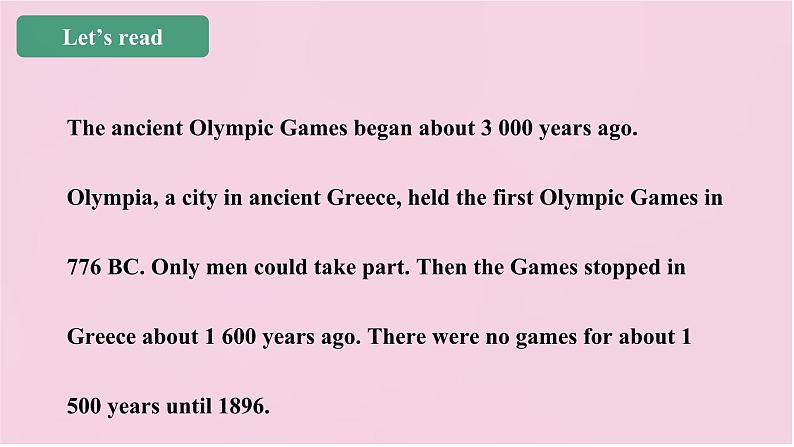 小学英语北京版六年级上册Unit 5 When did the ancient Olympic Games begin？Lesson18课件+单元整体教学设计07