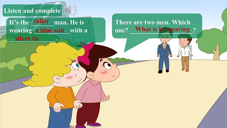 小学英语北京版六年级上册 Unit 6 What is he wearing？Lesson19 课件+课时教学设计+单元整体教学设计+素材07