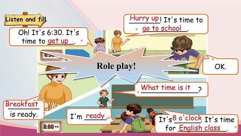 人教版PEP小学英语四年级下册Unit 2 What time is it PB Read and write质课件+教案+练习+动画素材04