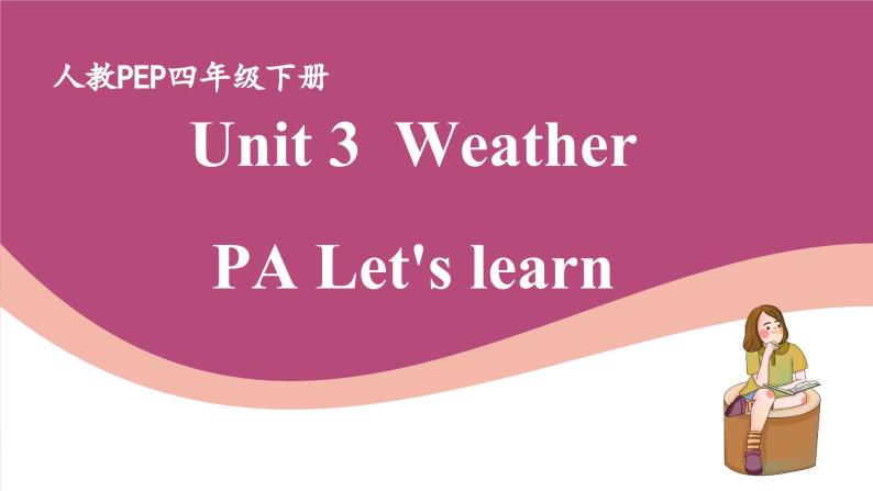 人教版PEP小学英语四年级下册Unit 3 Weather PA let's learn质课件+教案+练习+动画素材01