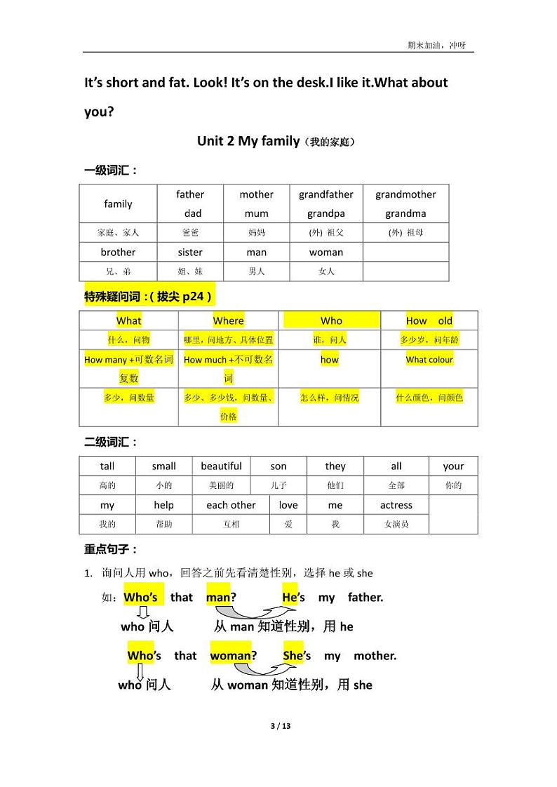 三年级英语下册知识点（人教版）第3页