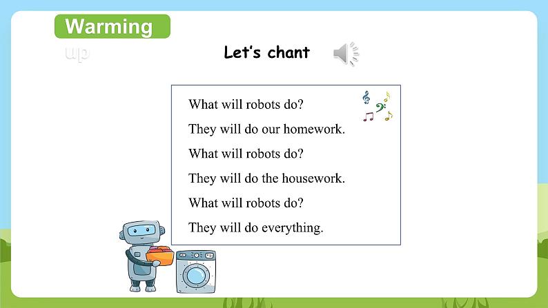 【趣味课堂】外研版三起英语四下 Module 3 Unit 1 《Robots will do everything 》第2课时 课件02