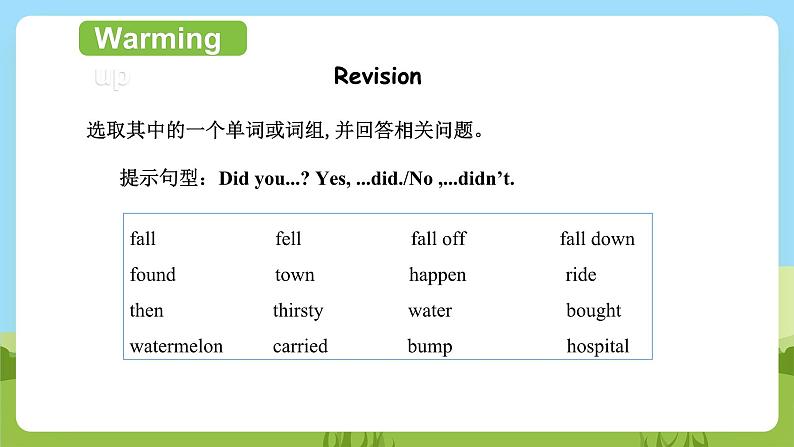 【趣味课堂】外研版三起英语四下 Module 10 Unit 1 《Did you fall off your bike》 课件04