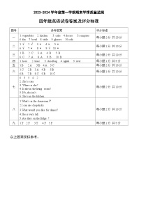 黑龙江省哈尔滨市通河县2023-2024学年四年级上学期期末学情质量监测英语试题