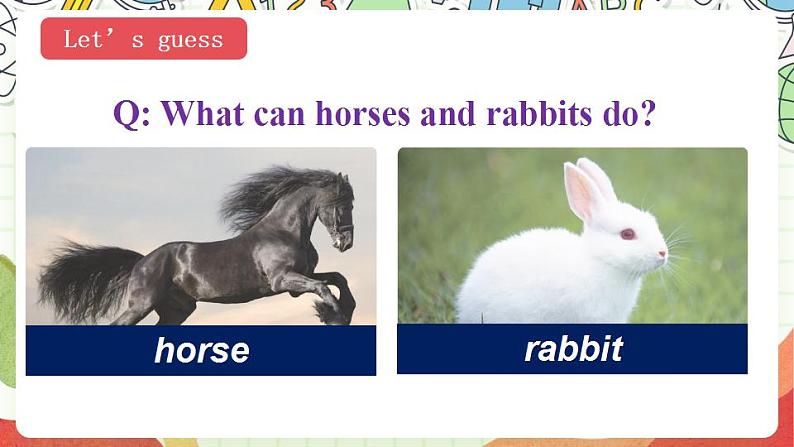 冀教版三起英语三下 Unit 1   Lesson 4 《Horses and rabbits》课件第7页