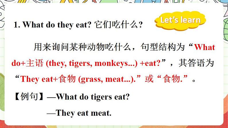 冀教版三起英语三下 Unit 2   Lesson 11《 What do they eat》课件素材第7页