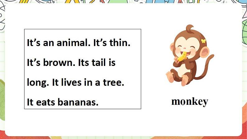 冀教版三起英语三下 Unit 2  Lesson 12《 The clever monkey》课件+素材04