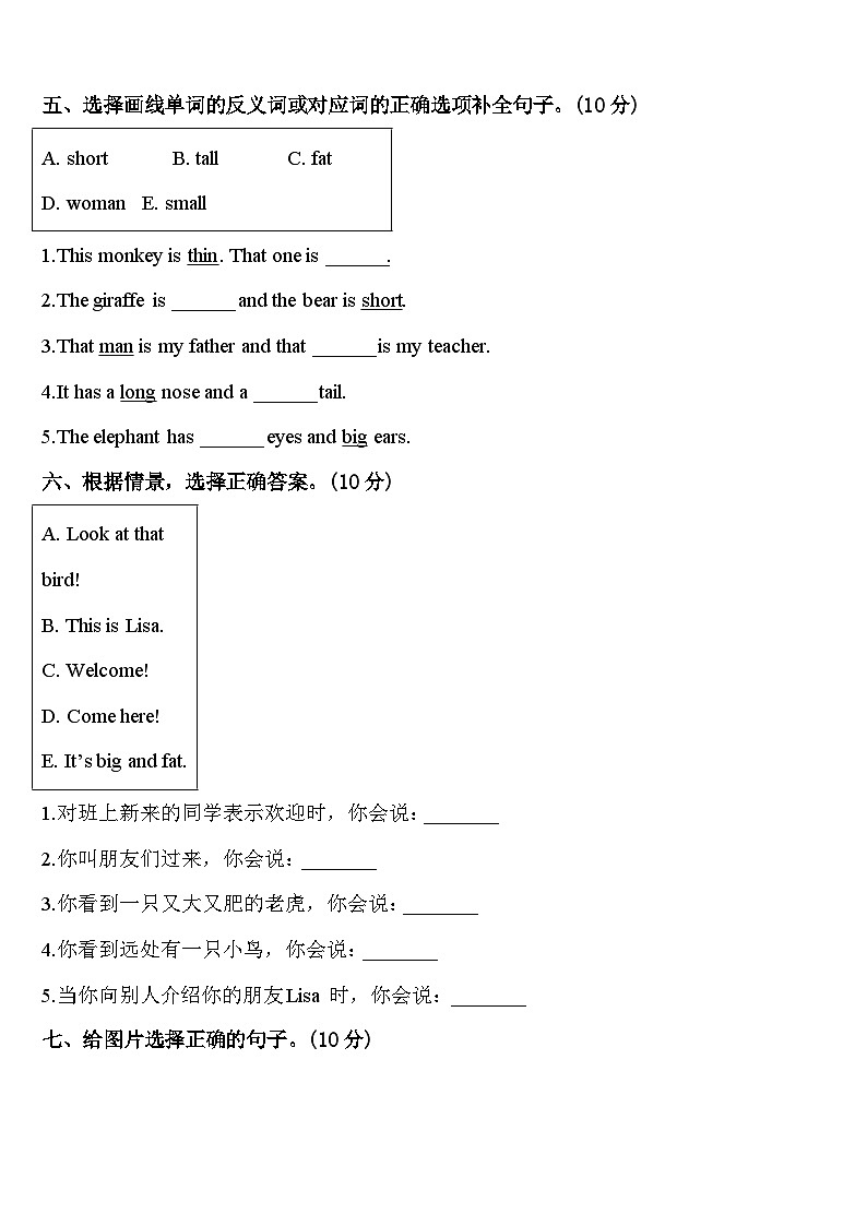 2023-2024学年嘉峪关市英语三下期中统考试题含答案第3页