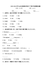 2023-2024学年山东省临清市英语三下期中考试模拟试题含答案