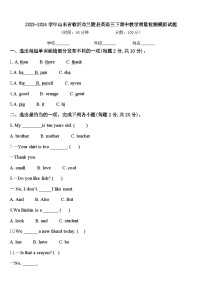 2023-2024学年山东省临沂市兰陵县英语三下期中教学质量检测模拟试题含答案