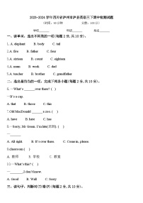 2023-2024学年四川省泸州市泸县英语三下期中检测试题含答案