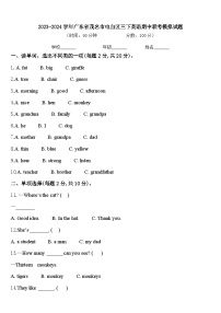 2023-2024学年广东省茂名市电白区三下英语期中联考模拟试题含答案