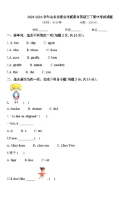 2023-2024学年山东省泰安市新泰市英语三下期中考试试题含答案