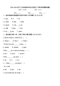 2023-2024学年广东省深圳市坪山区英语三下期中联考模拟试题含答案