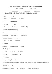 2023-2024学年山东省莱芜市英语三下期中复习检测模拟试题含答案