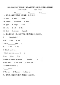 2023-2024学年广西壮族南宁市马山县英语三年级第二学期期中检测试题含答案