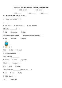 2023-2024学年惠水县英语三下期中复习检测模拟试题含答案