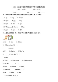 2023-2024学年张家界市英语三下期中统考模拟试题含答案