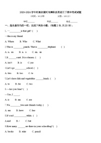 2023-2024学年河南省漯河市舞阳县英语三下期中考试试题含答案