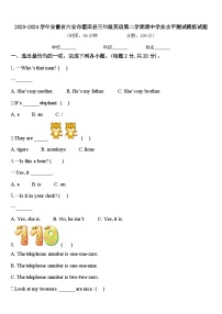 2023-2024学年安徽省六安市霍邱县三年级英语第二学期期中学业水平测试模拟试题含答案