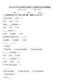 2023-2024学年山东省临沂市莒南县三下英语期中学业水平测试试题含答案