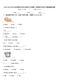 2023-2024学年山东省德州市齐河县英语三年级第二学期期中学业水平测试模拟试题含答案