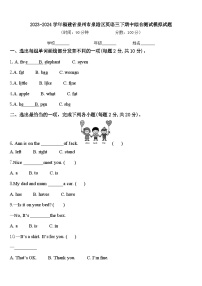 2023-2024学年福建省泉州市泉港区英语三下期中综合测试模拟试题含答案