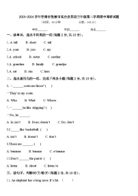 2023-2024学年甘肃省张掖市高台县英语三年级第二学期期中调研试题含答案