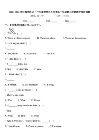 2023-2024学年黑龙江省七台河市勃利县小学英语三年级第二学期期中检测试题含答案